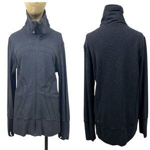 Lululemon In Stride Jacket 12 Indigo Athleisure Sporty Zip Outdoor Minimalist